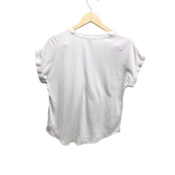 Lucky Brand Beige Cap Cuffed Sleeve V Neck Top Size XS MSRP $54.50 NWT - Picture 4 of 6